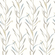 Tan &amp; Taupe Chloe Vine Vertical Stripe Wallpaper