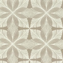 Tan & White Roulettes Art Deco Wallpaper