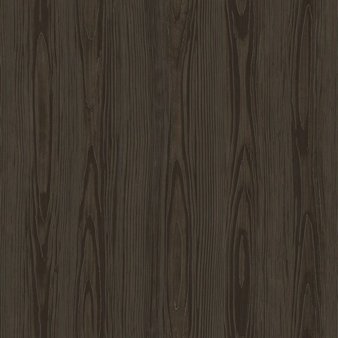 Tanice Dark Brown Faux Wood Textured Wallpaper