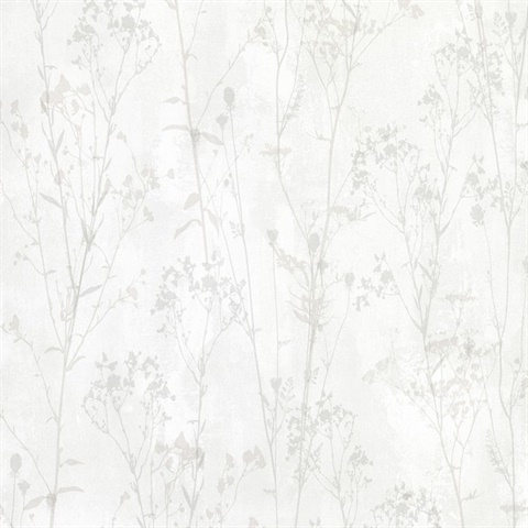 Tanner Off-White Floral Silhouette Wallpaper