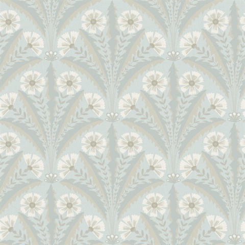 Tap Root Light Grey Floral Damask Wallpaper