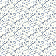 Tarragon Blue Dainty Meadow Wallpaper