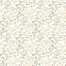 Tarragon Grey Dainty Meadow Wallpaper