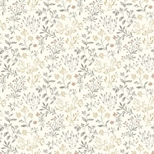 Tarragon Grey Dainty Meadow Wallpaper