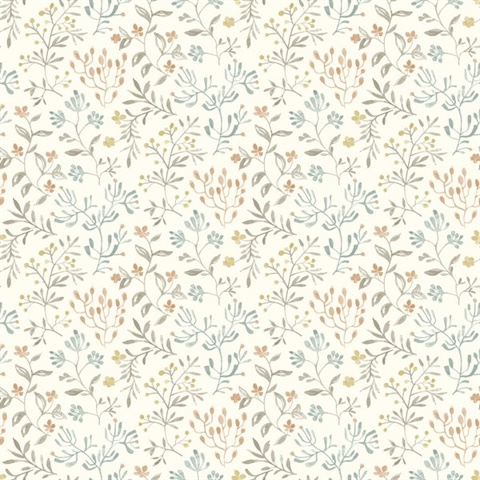 Tarragon Pastel Dainty Meadow Wallpaper