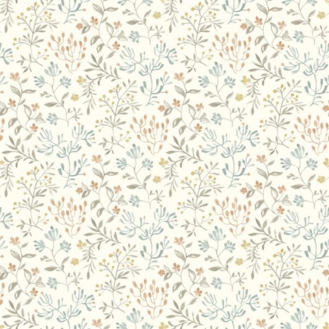 Tarragon Pastel Dainty Meadow Wallpaper