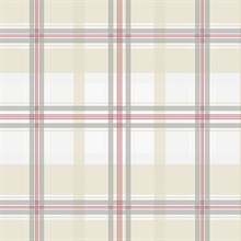 Tartan Red & Beige Plaid Wallpaper