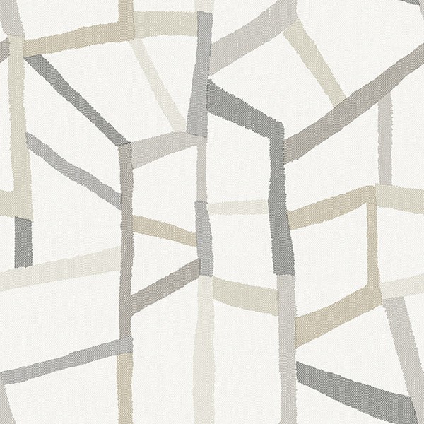 2903-25848 Wallpaper | Tate Grey Retro Geometric on Linen Background  Wallpaper