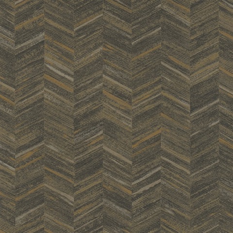 Tatlin Brown Distressed Chevron Wallpaper