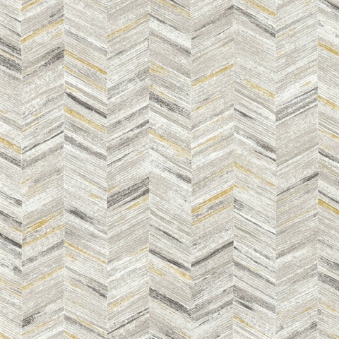 Tatlin Yellow Distressed Chevron Wallpaper