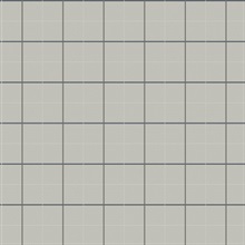 Tattersall Grey Plaid Wallpaper