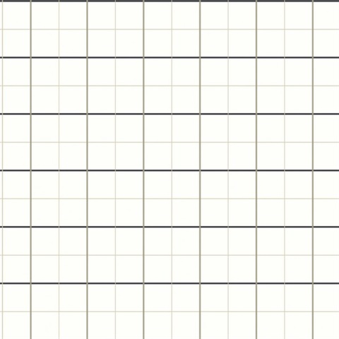 Tattersall White Plaid Wallpaper