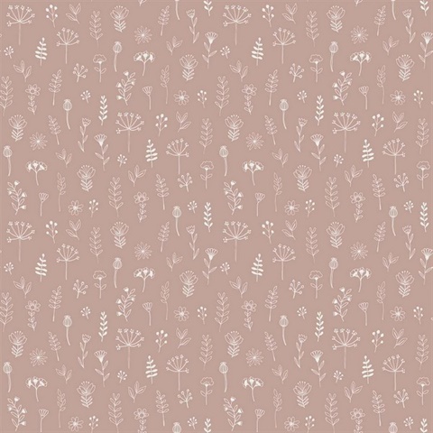 Tatula Rose Scandinavian Block Leaf Wallpaper