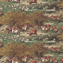 Taunton Toile Hunting Auburn Wallpaper