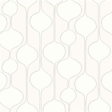 Taupe Abstract Retro Ogee Wallpaper