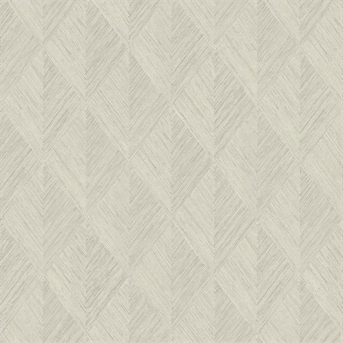 Taupe Belmont Woven Diamond Wood Wallpaper