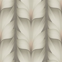 Taupe & Blush Lotus Light Stripe Wallpaper