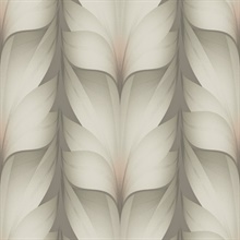 Taupe & Blush Lotus Light Stripe Wallpaper