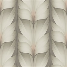 Taupe &amp; Blush Lotus Light Stripe Wallpaper