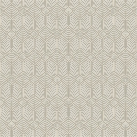 Taupe Craftsman Textured Geometric Wallpaper