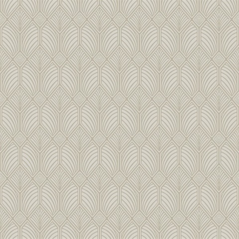 Taupe Craftsman Textured Geometric Wallpaper