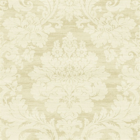 Taupe Damask Scroll