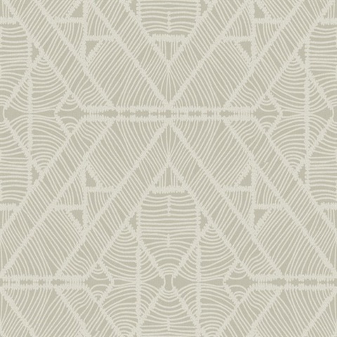 Taupe Diamond Macrame Southwest Tribal Wallpaper