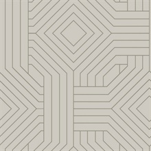 Taupe Diverging Diamonds Geometric Metallic Wallpaper