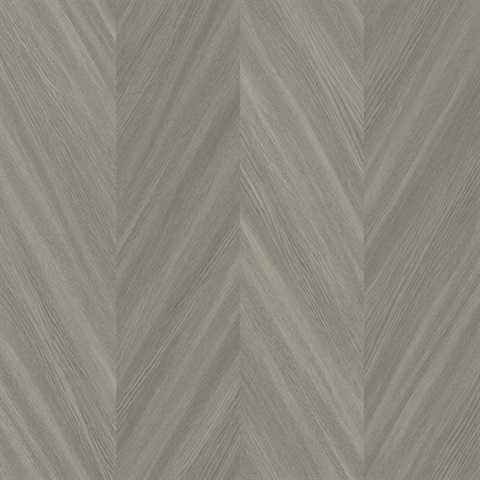 Taupe Faux Wood Grain Chevron Stripes Wallpaper