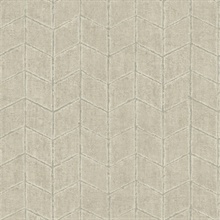 Taupe Flatiron Geometric Textured Faux Stone Tile Wallpaper