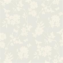 Taupe Flutter Vine Textured Floral & Butterfly Wallpaper