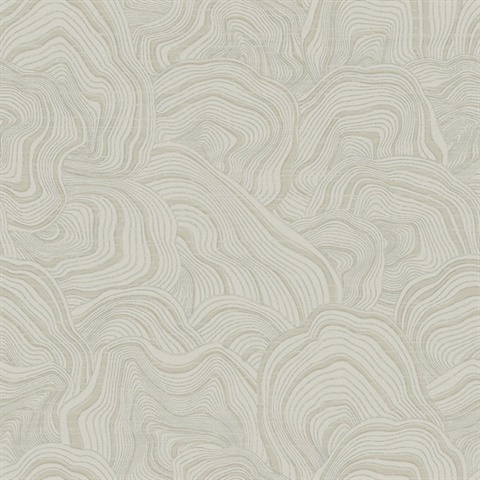 Geodes Taupe Metallic Faux Stone Wallpaper