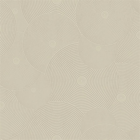 Taupe Geometric Interlocking Ripples Wallpaper