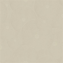 Taupe Geometric Interlocking Ripples Wallpaper