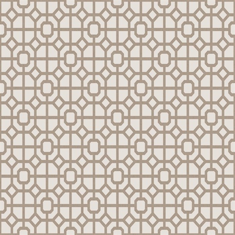 Taupe Geometric Lattice Wallpaper