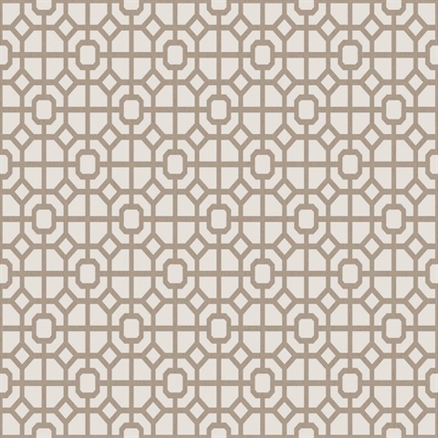 Taupe Geometric Lattice Wallpaper