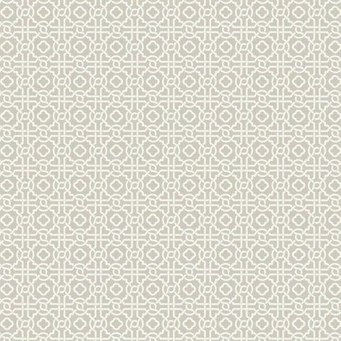 Taupe Geometric Pergola Lattice Prepasted Wallpaper