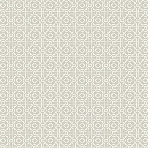 Taupe Geometric Pergola Lattice Prepasted Wallpaper
