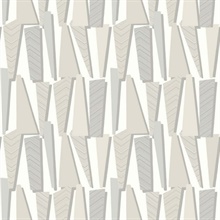 Taupe Geometric Retro Trapazoid Wallpaper