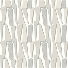 Taupe Geometric Retro Trapazoid Wallpaper