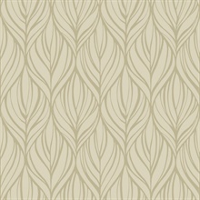 Taupe Glitter Palma Leaf Ogee Wallpaper