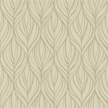 Taupe Glitter Palma Leaf Ogee Wallpaper