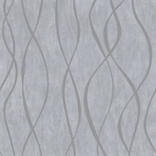Taupe Glitter Ribbon Stripe Wallpaper