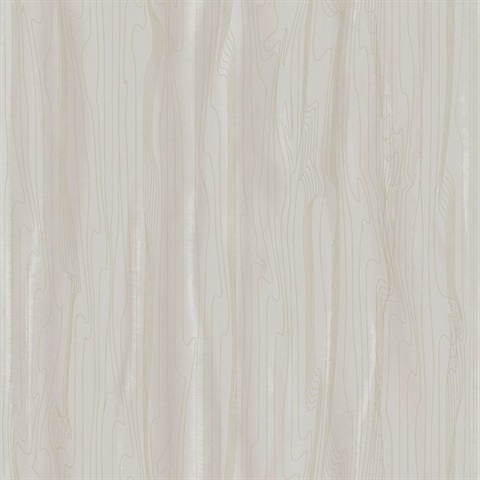 Taupe & Gold Foil Faux Bois Wood Wallpaper