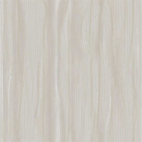 Taupe & Gold Foil Faux Bois Wood Wallpaper