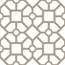 Taupe &amp; Gold Hedgerow Trellis Peel and Stick Wallpaper