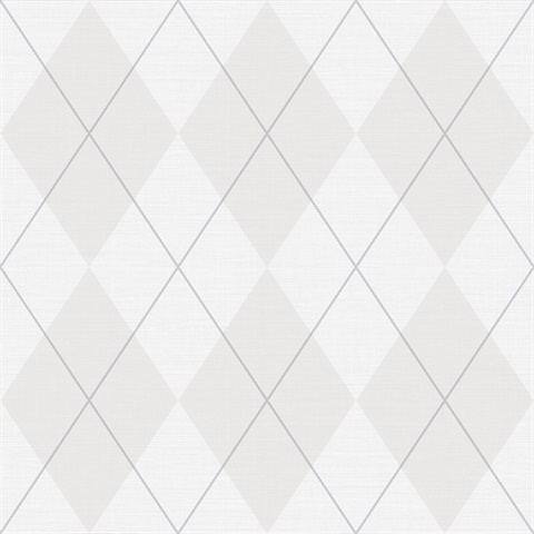 Taupe & Grey Argyle Plaid String Textured Wallpaper