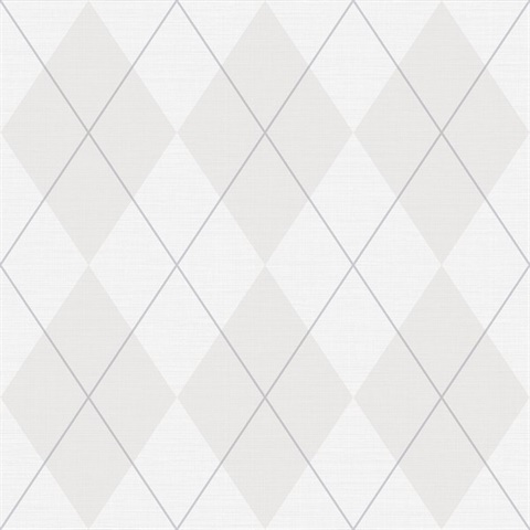 Taupe & Grey Argyle Plaid String Textured Wallpaper