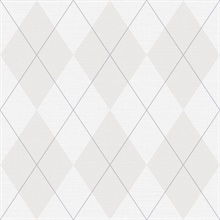 Taupe & Grey Argyle Plaid String Textured Wallpaper