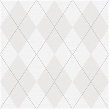 Taupe & Grey Argyle Plaid String Textured Wallpaper